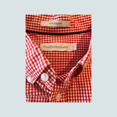 Peak performance red and white check oxford shirt