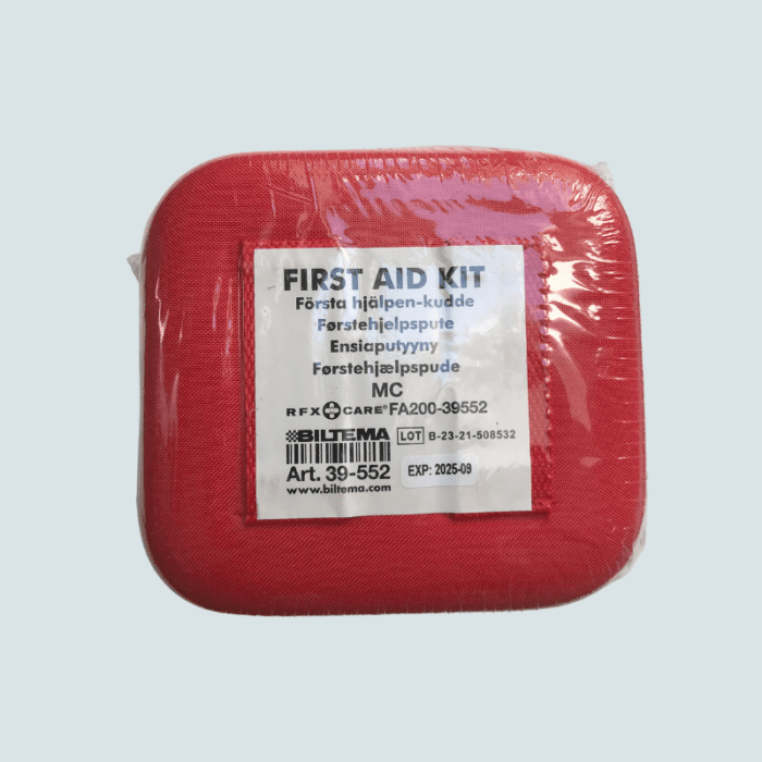 Small first aid kit for a motor bike