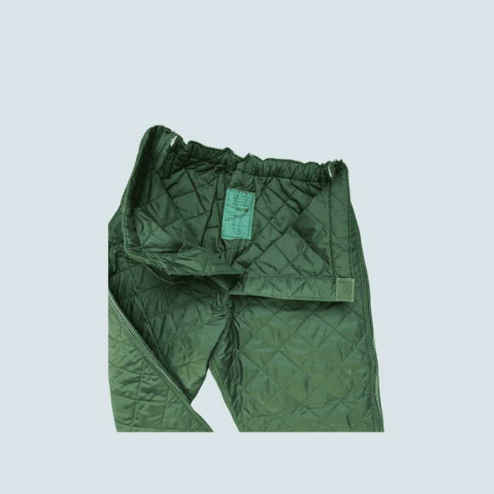 green army quilted under trousers