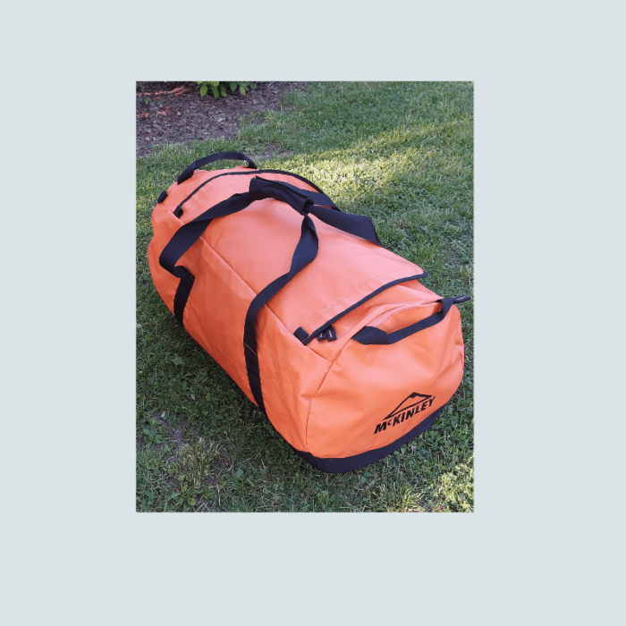 McKinley orange duffel bag and rucksack