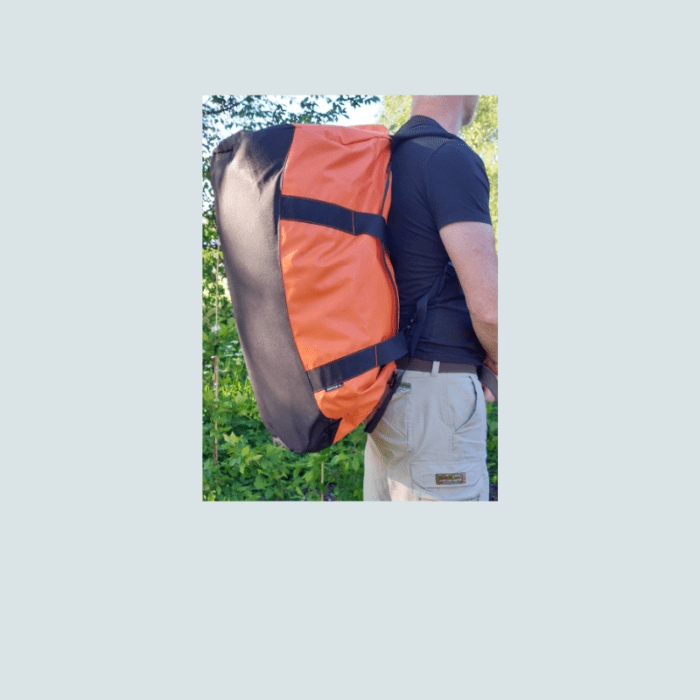 McKinley orange duffel bag and rucksack